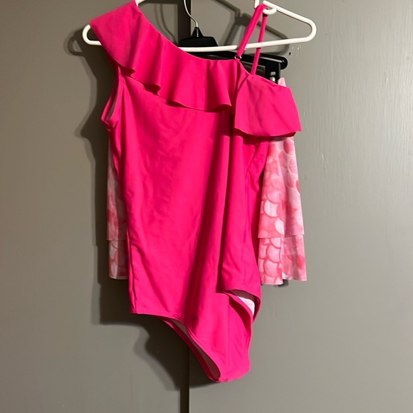Girls Swimsuit 1 piece with separate Mermaid skirt - Picture 1 of 6